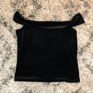 Silence + Noise Off the Shoulder Velvet Top size L